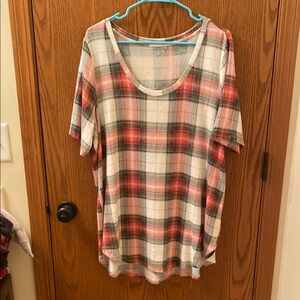 Plaid Short Sleeve Top